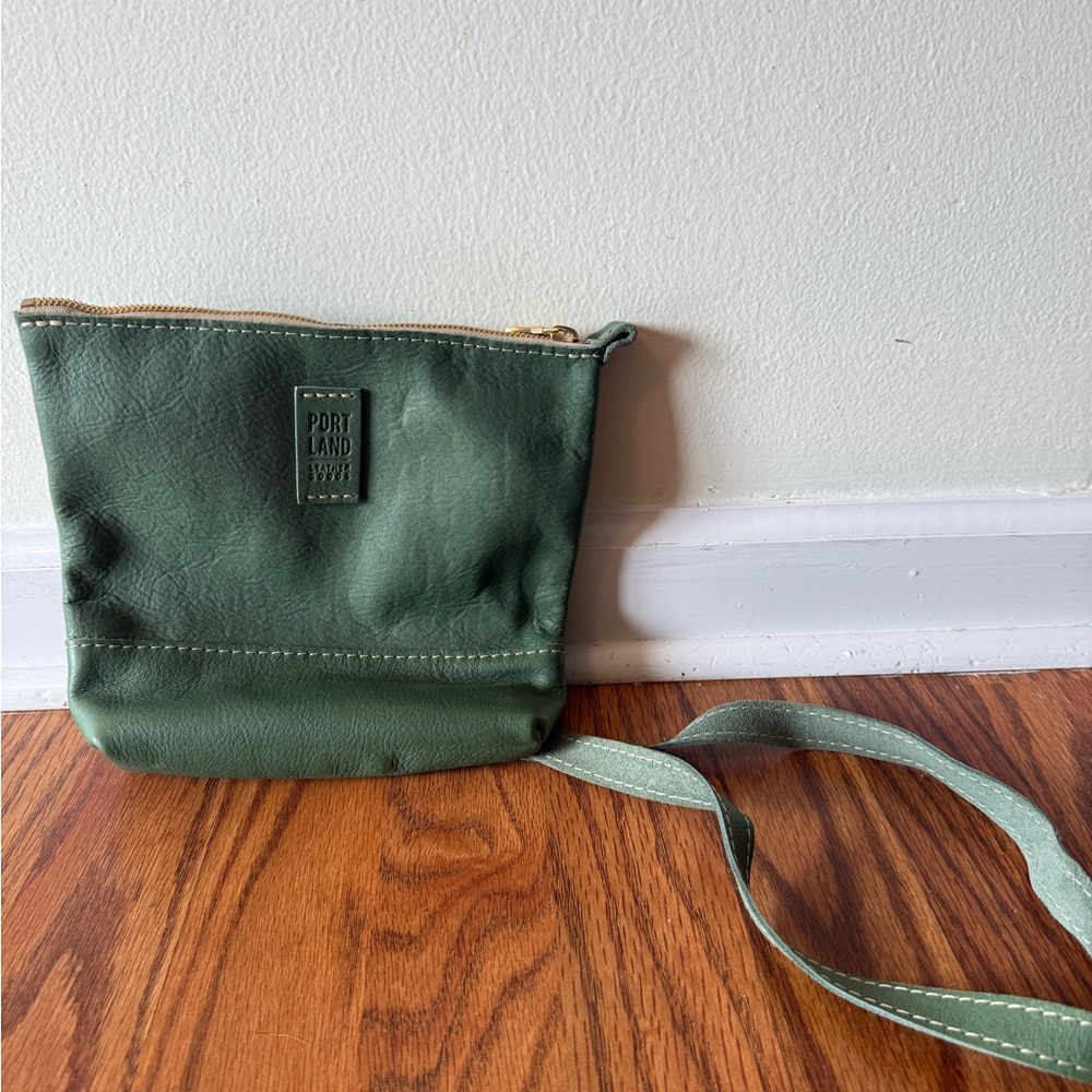 Portland Leather Sage Green Festival Crossbody Bag